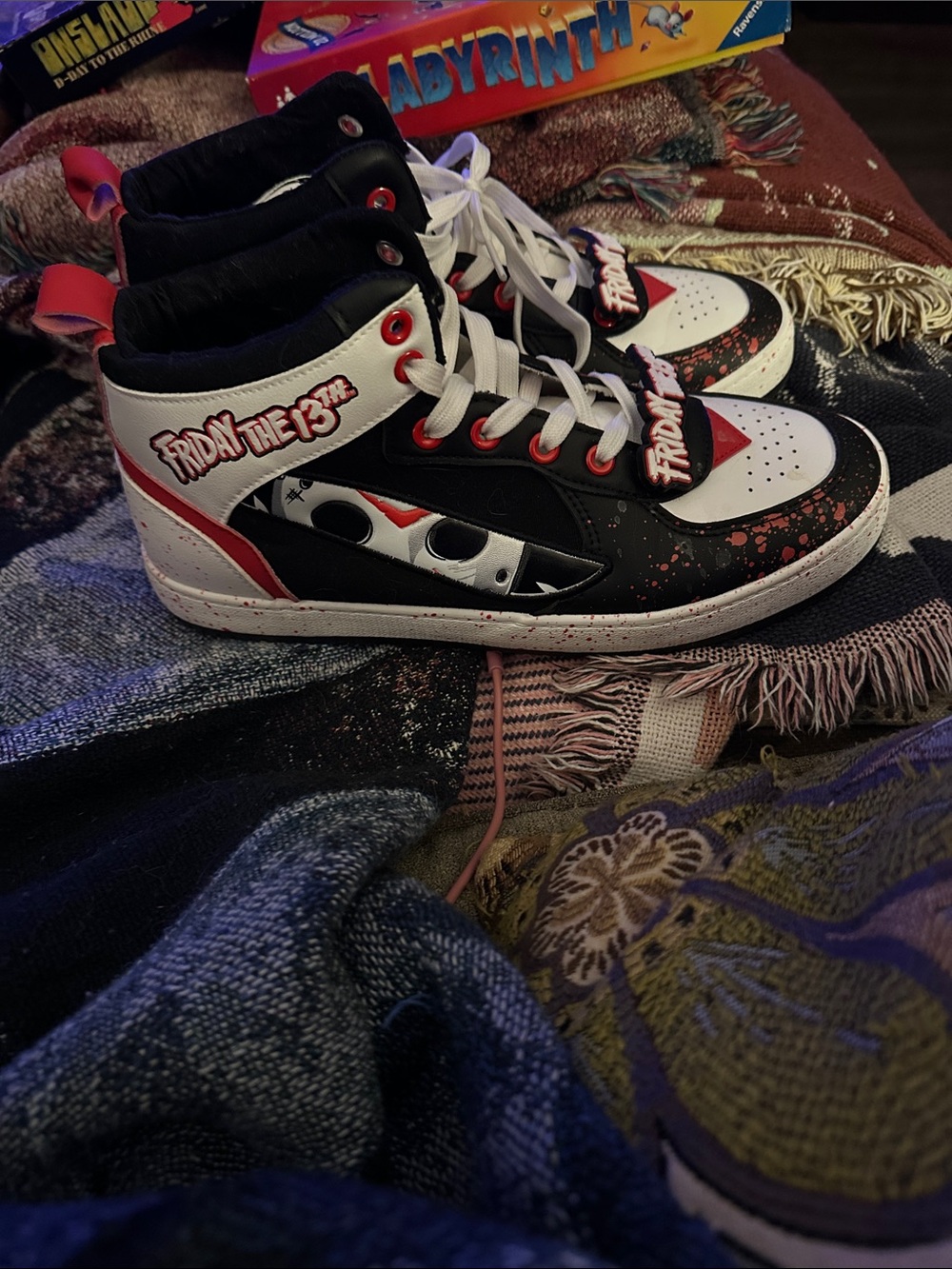 Friday the 13th High-Top Athletic Sneakers - Black/White/Red